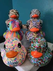 6" Rubber Ducks-Animal Print, Dippin Dots, Neopolitan Ice Cream, & Confetti - Picture 1 of 25