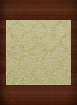 Green Quaterfoil Trellis Print Transitional Area Rug Geometric DV8 - Image 1 of 2