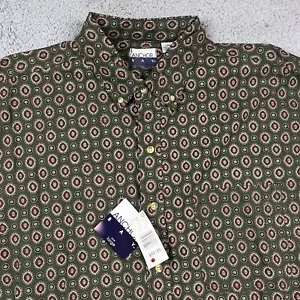 Camisa De Colección Anchor Bay Verde Roja Patrón Único Abotonada Años 90 Para Hombres L Nueva de Lote Antiguo - Imagen 1 de 8