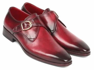 Paul Parkman Herren Single Monkstrap Schuhe Burgund Leder (ID#DW984P) - Bild 1 von 6