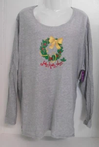Neu mit Etikett ~ JMS ~ Gr. 2X oder 3X ~ grau meliert L/S "Jolly Holly Days" ~ Weihnachtsshirt - Bild 1 von 10