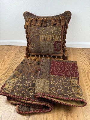 Funda de almohada Croscill Red Galleria King - ¡2 más almohada de una sola tiro! ¡Buen estado! Foto 1 de 4