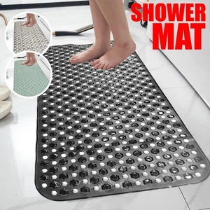 Stylish Extra Large Shower Mat Anti-Mold Rubber Bath Mat Bathtub Strong Suction - Picture 1 of 7