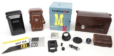 Lot of Yashica Medium Format Camera Accessories- Boxes, Cases, & More. - Image 1 of 4