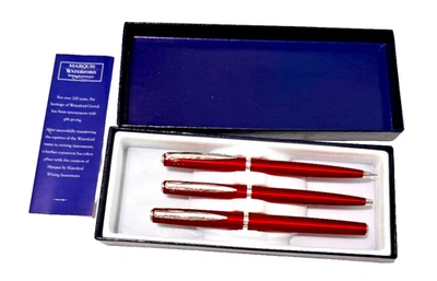 Waterford Marquis Arcadia Lápiz Gel Pluma Set de 3 Lacas Rojas Nuevo Foto 1 de 4