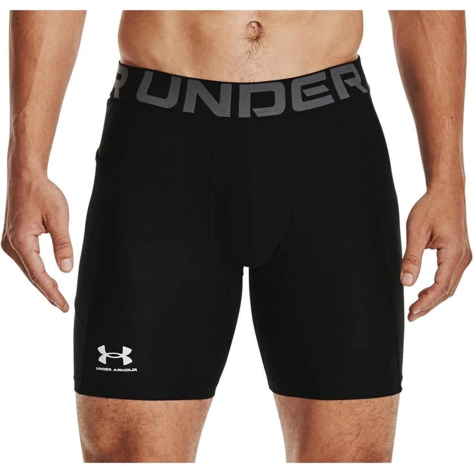 Under Armour HeatGear Mens Compression Shorts Black Gym Base Layer Short Tights - Image 1 of 4