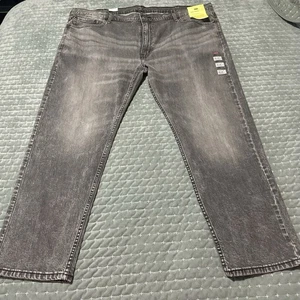 LEVIS 502 Taper Jeans Stretch Regular Thru Thigh Sky Gray Size 48x34 New Pants - Picture 1 of 9