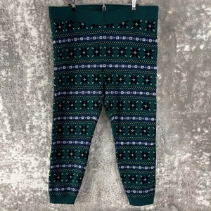 Torrid Plus Size 4X Ankle Geometric Leggings Green Stretch Casual - Picture 1 of 8