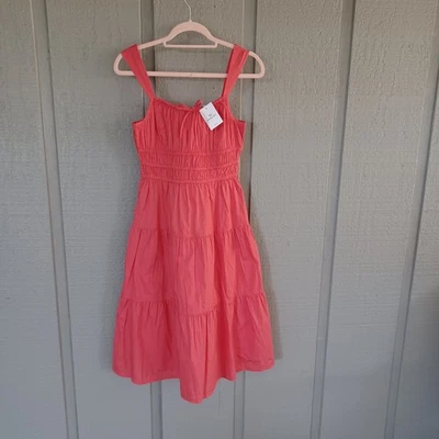 Aritzia Sunday Best Martine Poplin Midi Dress Size M Milkmaid Cotton Cherry Red - Image 1 of 4