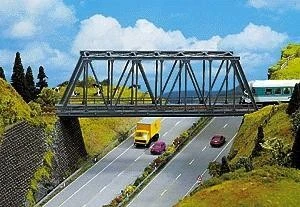 Noch 21320 HO Scale Thru Truss Bridge -- 14 x 2-1/4" 35.6 x 5.7cm - Image 1 of 4