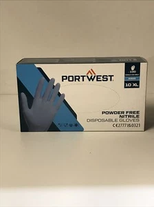 PORTWEST  A925 POWDER FREE DISPOSABLE NITRILE GLOVES BOX 100 10 XL - Picture 1 of 1