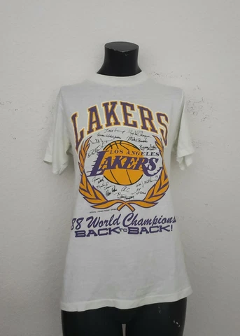 VINTAGE LAKERS T-SHIRT Back 2 Back Champs 1988 Los Angeles Lakers Cover