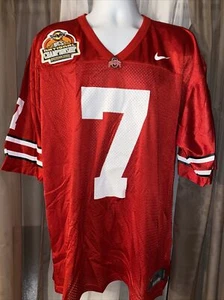 OHIO STATE BUCKEYES Jersey 2007 BCS PATCH NIKE Men XL #7 AUTHENTIC TEAM APPAREL - Picture 1 of 8