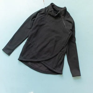 Athleta schwarzer kuscheliger Karma Asym Fleece gefütterter hochgeschlossener Pullover Größe Small - Bild 1 von 8