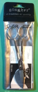 New 🔥GINGHER🔥 Duckbill Applique Tailor Scissors *Model G-6R* Germany FREE SHIP - Picture 1 of 5