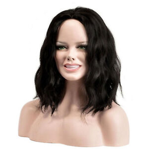 Fashion Short Bob Curly Lace Wig Human Hair Silk Top Deep Parting Wigs US