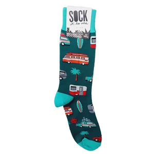Sock It To Me Crew Herren Damen Bus Surfbrett Fahrrad Hippie Van Camper grün neu mit Etikett - Bild 1 von 11