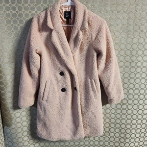 Girls Teddy Bear Pink Peacock Coat Size 10/12 - Picture 1 of 7