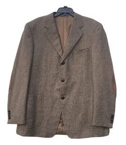 Canali Sport Coat Wool Cashmere 3 button Designer Elbow Patch 42 R - Picture 1 of 4