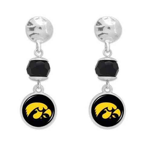 Iowa Hawkeyes Ivy Crystal Silver Earrings Jewelry Gift Cover