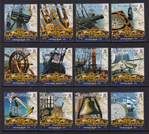 PITCAIRN ISLANDS 2007 Replica of HMS Bounty set of 12 SG 737-748 MNH/** (CV £32) Cover