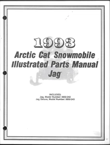 1993 Arctic Cat Snowmobile Illustrated Parts Manual Jag Model 0650-242, 0650-243 - Imagen 1 de 2