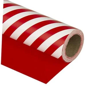Reversible Wrapping Paper - and Stripes Design for Birthday, Holiday, Red - Picture 1 of 5