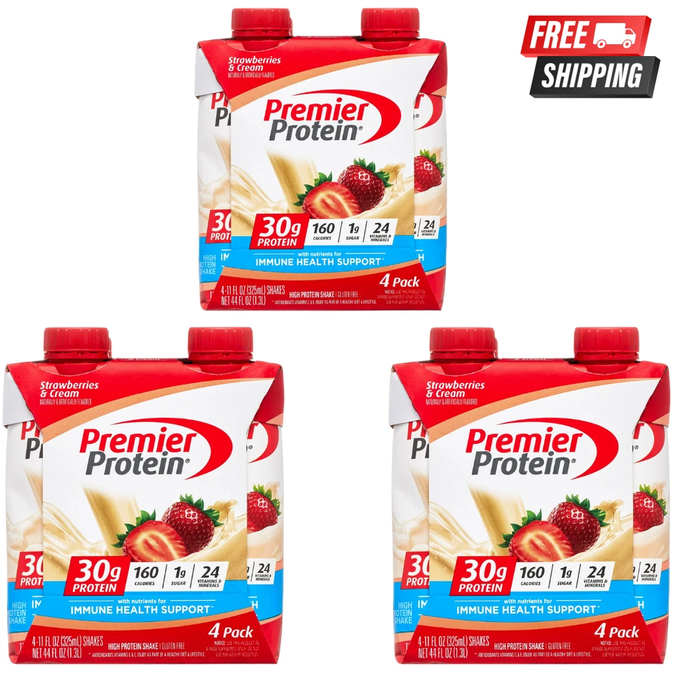 Premier Protein Shake, Strawberries & Cream, 30g Protein, 11 fl oz, 12 ct - Image 1 of 1