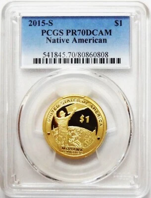 2015-S  SACAGAWEA NATIVE AMERICAN DOLLAR  PCGS PR70DCAM  (NO SPOTTING OR HAZING) - Image 1 of 3