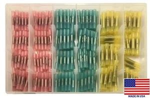 250 Piece Heat Shrink & Crimp Butt Splice Connector Assortment Kit - USA Made - Picture 1 of 6