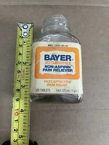 Vintage Bayer Non-Aspirin Glasflasche in Box 100ct. 3,5"- OHNE DECKEL - Bild 1 von 5