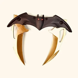 Batman Red Eye Black Double golden Blade quick Open Blade Folding Knife 12” - Picture 1 of 7