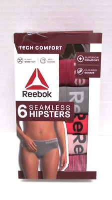 Womens Reebok 5 Pk - Seamless Hipster Panties Underwear M 8-10 - Image 1 of 4