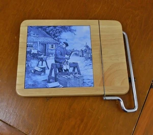 Delfter Blau Schneide- oder Käsebrett Holz mit Flieseneinsatz Holland Ter Steege 10x7 - Bild 1 von 5