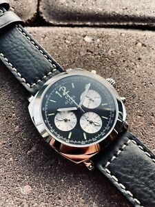 Alpha mechanical chronograph men's watch display back