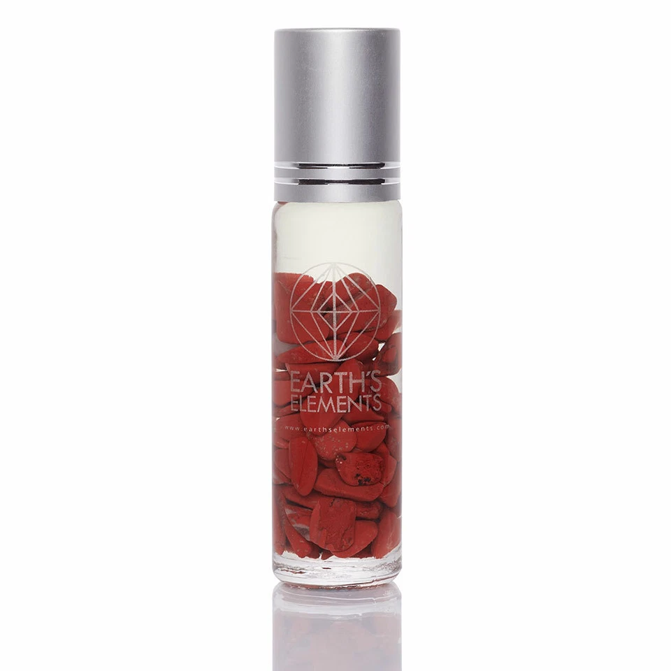 Earth’s Elements Passion Roll-On Oil Cedarwood Patchouli Rose Red Jasper 15ml