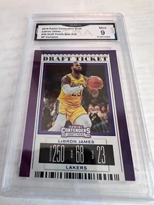 Boleto de draft Lebron James Lakers 2019 Panini Contenders lámina azul SP 38 grado 9 - Imagen 1 de 2