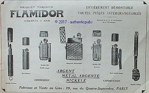 PUBLICITE FLAMIDOR BRIQUET PARISIEN MODELE SIFFLET CRAYON BB DE 1915 FRENCH AD - Picture 1 of 1