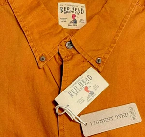 Camisa de manga larga de algodón naranja Red Head Brand Co. para hombre talla 3XL XXX grande NUEVA - Imagen 1 de 9