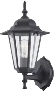 Pia Ricco 1-Light Textured Black Not Solar Outdoor Wall Lantern Sconce - Picture 1 of 4