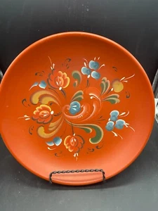Vintage Hand Painted Folk Art Rosemaling 9 3/4" Wooden Bowl Stalheim Norway - Picture 1 of 5