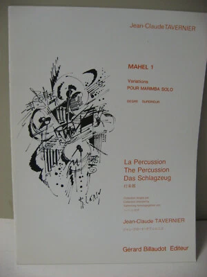 Jean Claude Tavernier Mahel 1 Variaciones para Marimba Solo Partituras Billaudot Foto 1 de 4