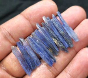 Lote de 12 fragmentos ásperos de cianita azul definitivos tamaño 23-28 mm piedras preciosas sueltas raras - Imagen 1 de 8