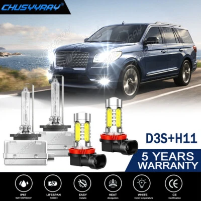 For Lincoln Navigator 2007-2017 -Xenon HID Headlight HI/LO & LED Fog Light 4PCS - Image 1 of 4