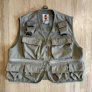 Vintage Columbia Sportswear Canvas Fly Fishing Vest USA Size M Outdoors Gorpcore - Picture 1 of 4