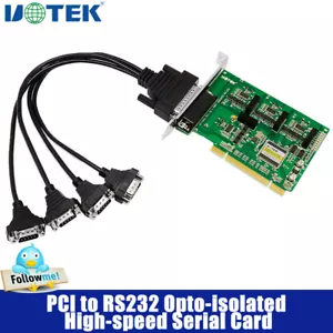 4 Ports High Speed PCI to RS232 Serial Card DR44 Adapter with Optical Isolation - Picture 1 of 10