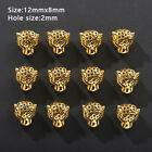 10X leopard Head Silver Gold Beads Spacer Beads Charm Jewelry Pendant DIY Making