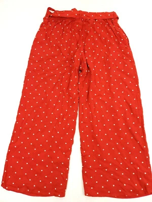 ABERCROMBIE & FITCH NIÑAS FORRADO ROJO LUNARES PANTALONES CORBATA CINTURÓN TALLA 11/12 Foto 1 de 4