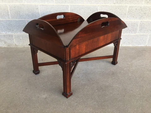 HIGH QUALITY MAHOGANY CHIPPENDALE STYLE BUTLER TABLE Cover