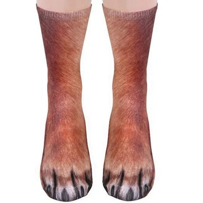 Divertidos Regalos de Navidad Novedad 3D Animal Pata Calcetines Medias Relleno para Adultos Foto 1 de 4